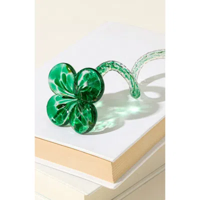 Uncommon Goods Glass Good Luck Clover In Green