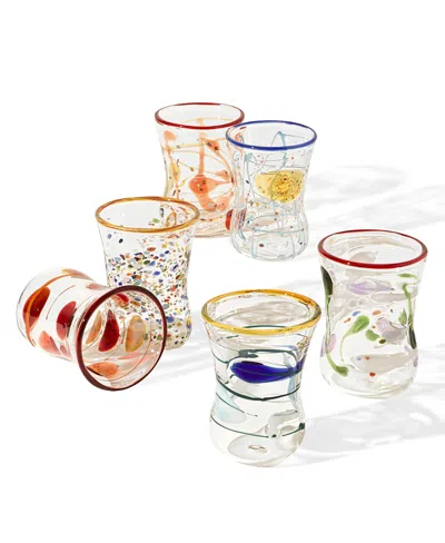 Uncommon Goods Goto Venetian Wine Glasses, Set Of 6 In Multi