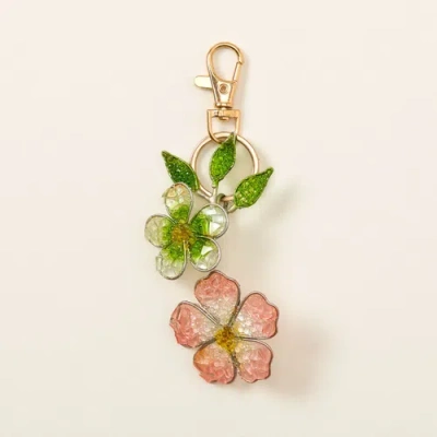 Uncommon Goods Handmade Wildflower Bag Charm In Cherry Blossom Duo