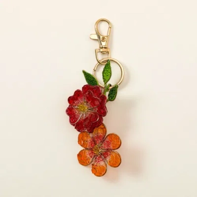 Uncommon Goods Handmade Wildflower Bag Charm In Dahlia And Poppy Duo