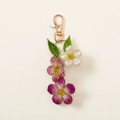 Uncommon Goods Handmade Wildflower Bag Charm In Petunia Trio