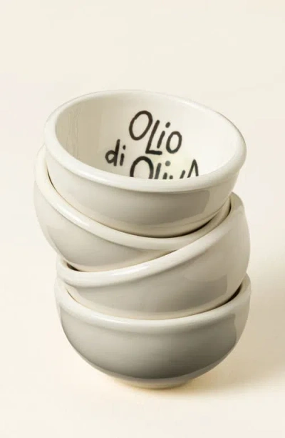 Uncommon Goods Hand-painted Italian Dipping Bowls In White