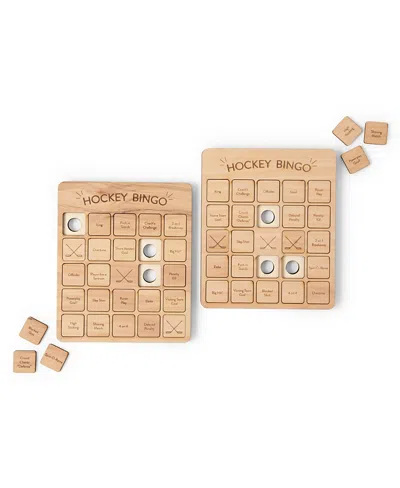 Uncommon Goods Hockey Bingo Set Of 2 By Woodtech - Suitable For All Ages In Brown