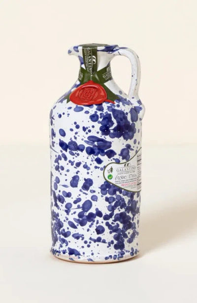 Uncommon Goods Italian Olive Oil & Hand-painted Ceramic Vessel In Blue