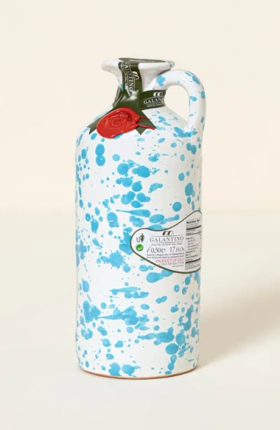 Uncommon Goods Italian Olive Oil & Hand-painted Ceramic Vessel In Blue