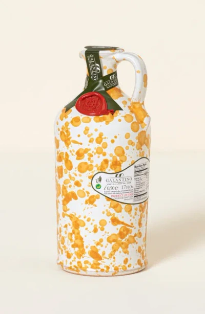 Uncommon Goods Italian Olive Oil & Hand-painted Ceramic Vessel In Orange