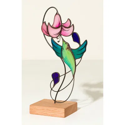Uncommon Goods Joyful Hummingbird Stained Glass Sculpture By Avgul Oleg Avgul In Multi