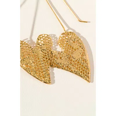 Uncommon Goods Mini Gold Dipped Lace Heart Earrings