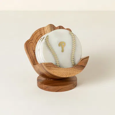 Uncommon Goods Mlb Perfect Catch Coaster Set In Brown