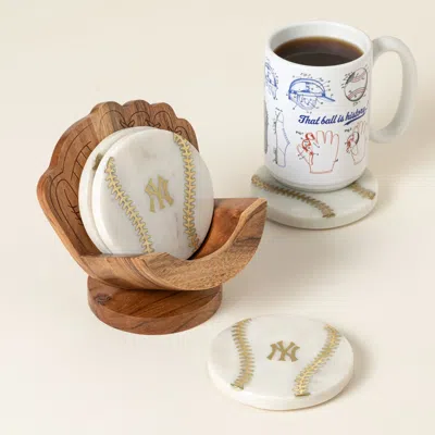 Uncommon Goods Mlb Perfect Catch Coaster Set In White