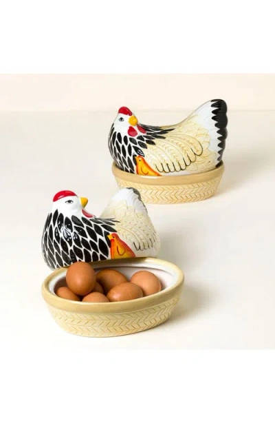 Uncommon Goods Mother Hen Ceramic Storage Jar In Multi