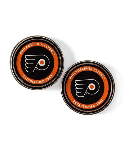 Uncommon Goods Nhl Puck Shaped Glass Coaster, Set Of 2 In Black