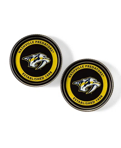 Uncommon Goods Nhl Puck Shaped Glass Coaster, Set Of 2 In Multi