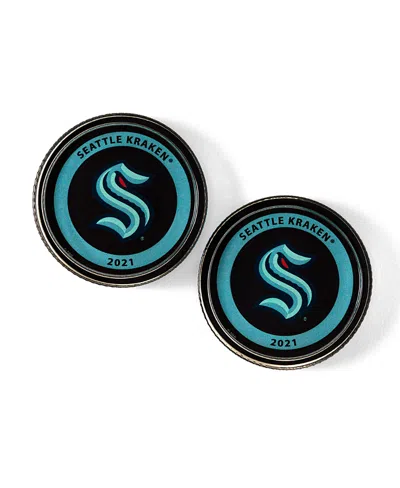 Uncommon Goods Nhl Puck Shaped Glass Coaster, Set Of 2