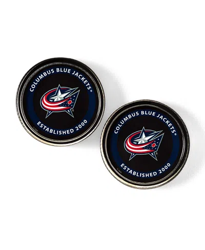 Uncommon Goods Nhl Puck Shaped Glass Coaster, Set Of 2 In Blue
