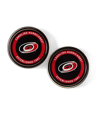 Uncommon Goods Nhl Puck Shaped Glass Coaster, Set Of 2 In Red