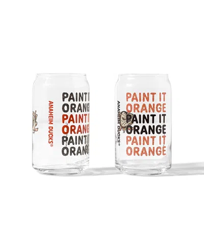 Uncommon Goods Nhl Show Your Spirit! Can-shaped Glass, Set Of 2 In White