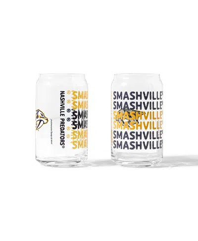 Uncommon Goods Nhl Show Your Spirit! Can-shaped Glass, Set Of 2 In Transparent