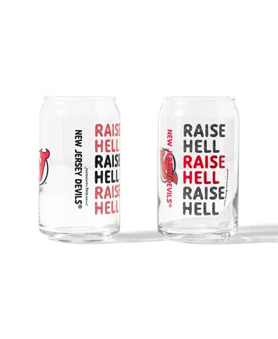 Uncommon Goods Nhl Show Your Spirit! Can-shaped Glass, Set Of 2 In Transparent