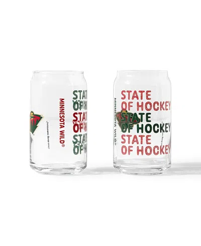 Uncommon Goods Nhl Show Your Spirit! Can-shaped Glass, Set Of 2 In Transparent