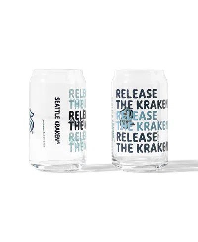 Uncommon Goods Nhl Show Your Spirit! Can-shaped Glass, Set Of 2 In Transparent