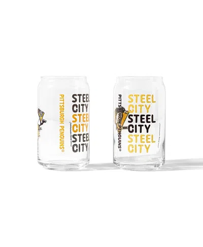 Uncommon Goods Nhl Show Your Spirit! Can-shaped Glass, Set Of 2 In Transparent
