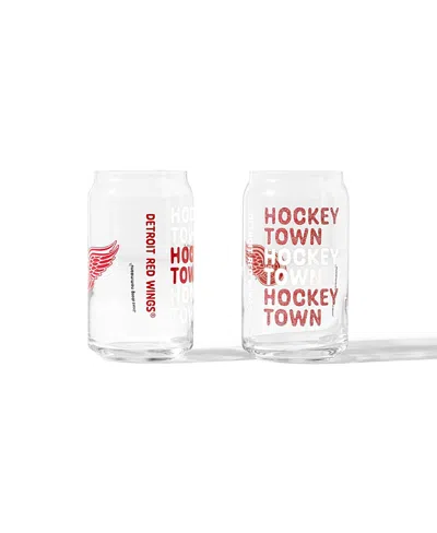 Uncommon Goods Nhl Show Your Spirit! Can-shaped Glass, Set Of 2 In Transparent