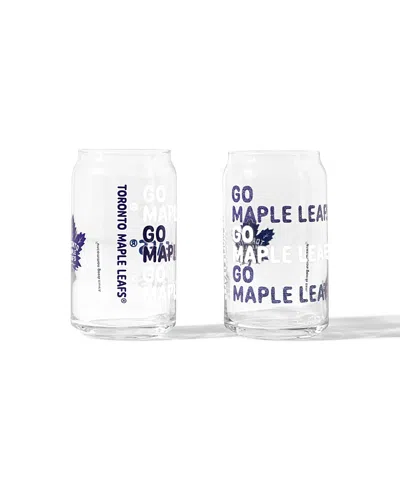 Uncommon Goods Nhl Show Your Spirit! Can-shaped Glass, Set Of 2 In Transparent