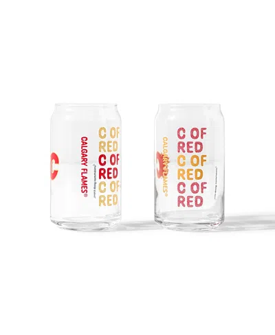 Uncommon Goods Nhl Show Your Spirit! Can-shaped Glass, Set Of 2 In Multi