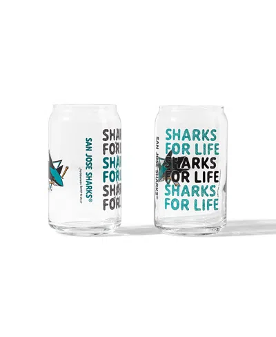 Uncommon Goods Nhl Show Your Spirit! Can-shaped Glass, Set Of 2 In Transparent