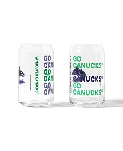 Uncommon Goods Nhl Show Your Spirit! Can-shaped Glass, Set Of 2 In Multi