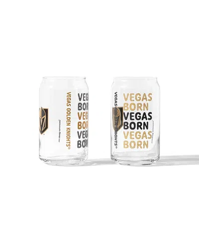 Uncommon Goods Nhl Show Your Spirit! Can-shaped Glass, Set Of 2 In Multi