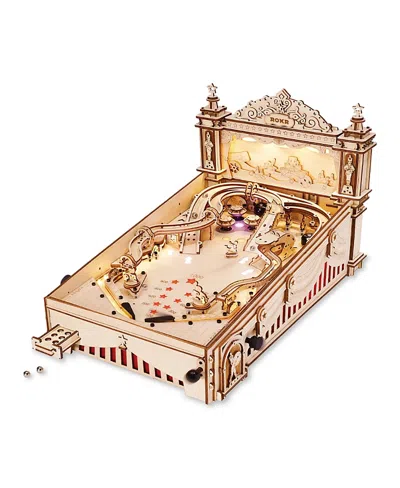 Uncommon Goods Pinball Machine Diy Building Kit By Robotime - Ages 14+ In Nude