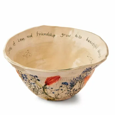 Uncommon Goods Pressed Garden Of Love Serving Bowl By Nina J Design Studios In Neutral