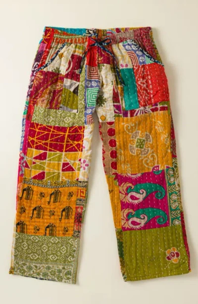 Uncommon Goods Repurposed Sari Kantha Pants In Pattern