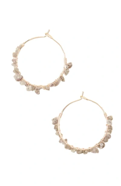 Uncommon Goods Rough Diamond Hoop Earrings