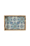Uncommon Goods Sea And Sky Tunisian Tile Serving Tray In Multi