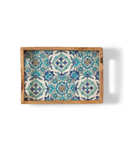 Uncommon Goods Sea & Sky Tunisian Tile Tray By Kamsah In Multi