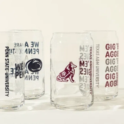 Uncommon Goods Show Your Spirit! College Can-shaped Glass Set In Transparent