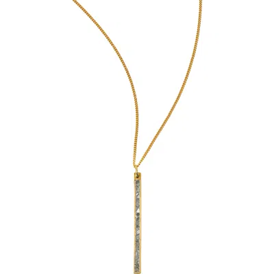 Uncommon Goods Sliced Raw Diamond Bar Necklace In Gold