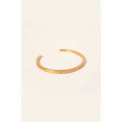 Uncommon Goods Sliced Raw Diamond Bracelet In Gold/off-white