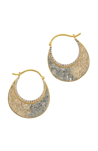 Uncommon Goods Sliced Raw Diamond Crescent Earrings