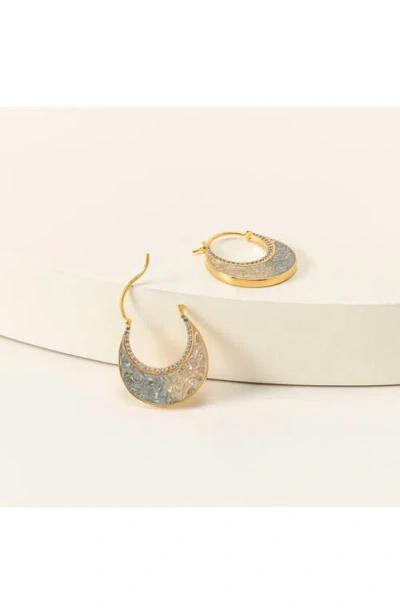 Uncommon Goods Sliced Raw Diamond Crescent Earrings By Shana Gulati In Gold