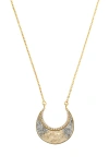 Uncommon Goods Sliced Raw Diamond Crescent Necklace