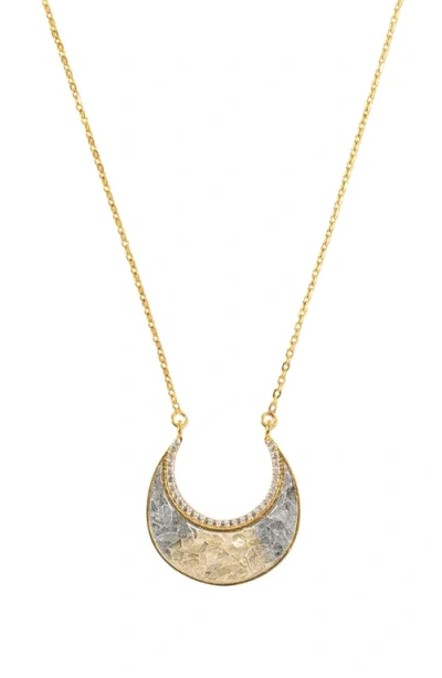 Uncommon Goods Sliced Raw Diamond Crescent Necklace