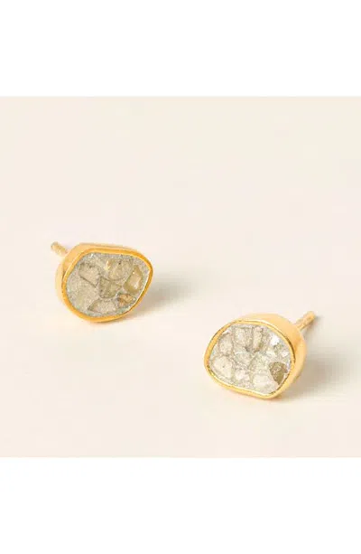 Uncommon Goods Sliced Raw Diamond Stud Earrings By Shana Gulati In Gold