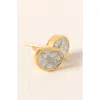 Uncommon Goods Sliced Raw Diamond Stud Earrings In Gold/grey