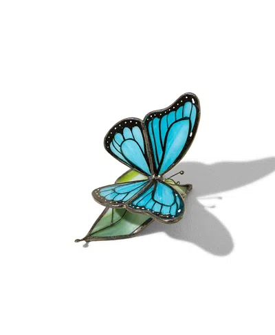 Uncommon Goods Stained Glass Butterflies With A Message In Blue