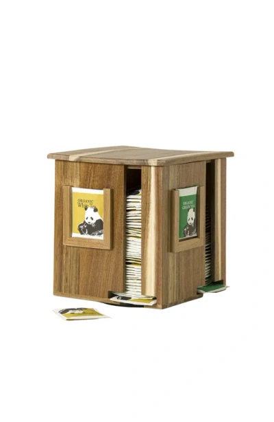 Uncommon Goods Swiveling Tea Organizer In Brown