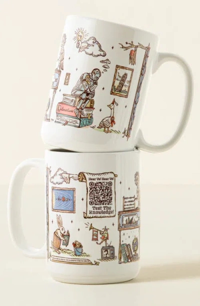 Uncommon Goods Trivia Every Day Interactive Qr Mug In White